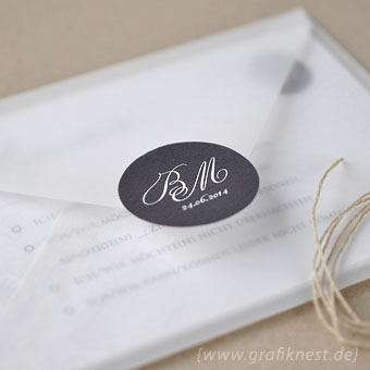 { Hochzeitspapeterie: Aquarell-Design mit Monogramm }